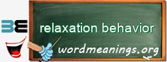 WordMeaning blackboard for relaxation behavior